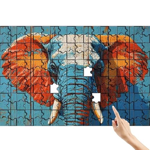 Elefant Puzzle 300 Teile Erwachsene, Abstrakt Klassische Puzzles Bastelset Erwachsene, Buntes und Lustiges Lernspiele, Herausforderung Spielzeug mit Box für Home Wall Decor Geschenke für Männer Q-8 von Feionnug