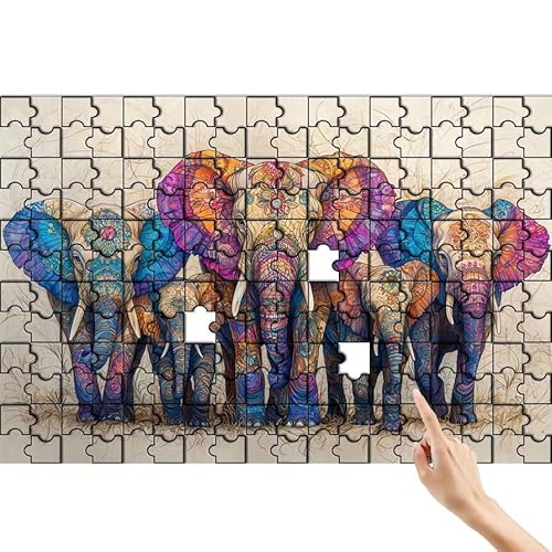 Elefant Puzzle 90 Teile Erwachsene, Tier Klassische Puzzles Bastelset Erwachsene, Buntes und Lustiges Lernspiele Set, Herausforderung Spielzeug mit Box für Home Wall Decor, Geschenke für Männer Q-7 Elefant Puzzle 90 Teile Erwachsene, Tier Klassische Puzzles Bastelset Erwachsene, Buntes und Lustiges Lernspiele Set, Herausforderung Spielzeug mit Box für Home Wall Decor, Geschenke für Männer Q-7 von Feionnug