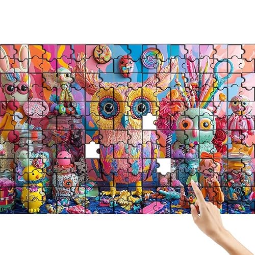 Eule Puzzle 500 Teile Erwachsene, Abstrakt Klassische Puzzles Bastelset Erwachsene, Buntes und Lustiges Lernspiele Set, Herausforderung Spielzeug mit Box für Home Wall Decor, Geschenke für Männer C-6 von Feionnug