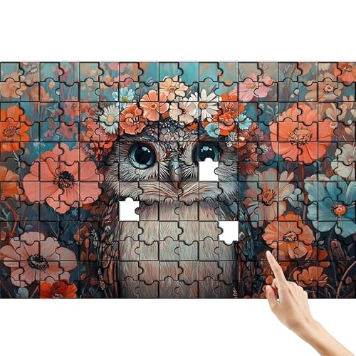 Eule Puzzle 90 Teile Erwachsene, Niedlich Klassische Puzzles Bastelset Erwachsene, Buntes und Lustiges Lernspiele Set, Herausforderung Spielzeug mit Box für Home Wall Decor, Geschenke für Männer N-6 von Feionnug