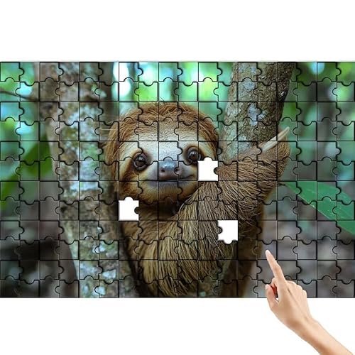 Faultier Puzzle 1000 Teile Erwachsene, Baum Klassische Puzzles Bastelset Erwachsene, Buntes und Lustiges Lernspiele Set, Herausforderung Spielzeug mit Box für Home Wall Decor, Geschenke für Männer K-5 von Feionnug