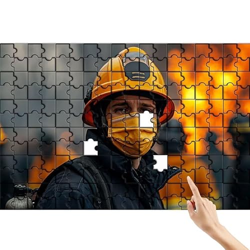 Feuerwehrmann Puzzle 1000 Teile Erwachsene, Mann Klassische Puzzles Bastelset Erwachsene, Buntes und Lustiges Lernspiele, Herausforderung Spielzeug mit Box für Home Wall Decor Geschenke für Männer V-9 von Feionnug
