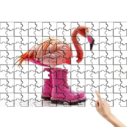 Flamingo Puzzle 90 Teile Erwachsene, Tier Klassische Puzzles Bastelset Erwachsene, Buntes und Lustiges Lernspiele Set, Herausforderung Spielzeug mit Box für Home Wall Decor, Geschenke für Männer Z-0 von Feionnug