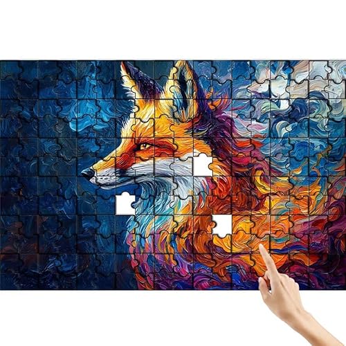 Fuchs Puzzle 90 Teile Erwachsene, Tier Klassische Puzzles Bastelset Erwachsene, Buntes und Lustiges Lernspiele Set, Herausforderung Spielzeug mit Box für Home Wall Decor, Geschenke für Männer T-5 von Feionnug