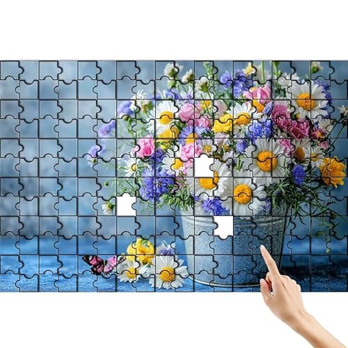 Gänseblümchen Puzzle 140 Teile Erwachsene, Schmetterling Klassische Puzzles Bastelset Erwachsene, Lustiges Lernspiele Herausforderung Spielzeug mit Box für Home Wall Decor Geschenke für Männer M-5 von Feionnug
