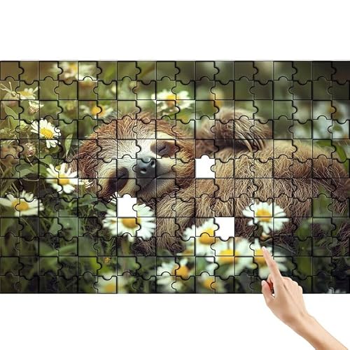 Gänseblümchen Puzzle 300 Teile Erwachsene, Faultier Klassische Puzzles Bastelset Erwachsene, Buntes Lustiges Lernspiele, Herausforderung Spielzeug mit Box für Home Wall Decor Geschenke für Männer T-0 von Feionnug