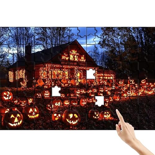 Halloween Puzzle 90 Teile Erwachsene, Kürbis Klassische Puzzles Bastelset Erwachsene, Buntes und Lustiges Lernspiele Set, Herausforderung Spielzeug mit Box für Home Wall Decor Geschenke für Männer H-0 von Feionnug