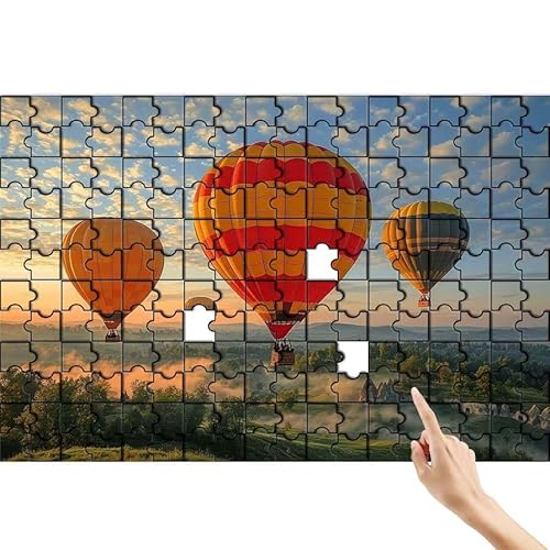 Heißluftballon Puzzle 140 Teile Erwachsene, Landschaft Klassische Puzzles Bastelset Erwachsene, Lustiges Lernspiele Herausforderung Spielzeug mit Box für Home Wall Decor Geschenke für Männer I-1 von Feionnug