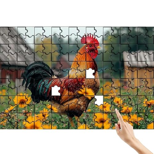 Huhn Puzzle 300 Teile Erwachsene, Blume Klassische Puzzles Bastelset Erwachsene, Buntes und Lustiges Lernspiele Set, Herausforderung Spielzeug mit Box für Home Wall Decor, Geschenke für Männer J-3 von Feionnug