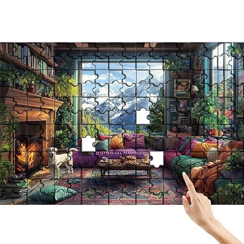 Hund Puzzle 1500 Teile Erwachsene, Berg Klassische Puzzles Bastelset Erwachsene, Buntes und Lustiges Lernspiele Set, Herausforderung Spielzeug mit Box für Home Wall Decor, Geschenke für Männer L-0 von Feionnug