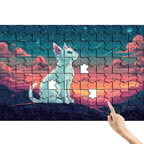 Katze Puzzle 140 Teile Erwachsene, Sonnenuntergang Klassische Puzzles Bastelset Erwachsene, Buntes Lustiges Lernspiele, Herausforderung Spielzeug mit Box für Home Wall Decor Geschenke für Männer U-4 Katze Puzzle 140 Teile Erwachsene, Sonnenuntergang Klassische Puzzles Bastelset Erwachsene, Buntes Lustiges Lernspiele, Herausforderung Spielzeug mit Box für Home Wall Decor Geschenke für Männer U-4 von Feionnug