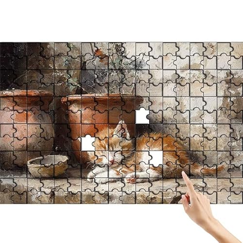 Katze Puzzle 1500 Teile Erwachsene, Niedlich Klassische Puzzles Bastelset Erwachsene, Buntes und Lustiges Lernspiele Set, Herausforderung Spielzeug mit Box für Home Wall Decor Geschenke für Männer C-5 von Feionnug