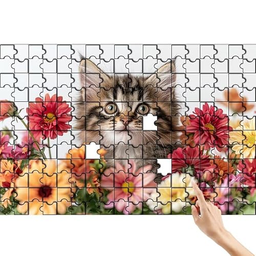 Katze Puzzle 500 Teile Erwachsene, Blume Klassische Puzzles Bastelset Erwachsene, Buntes und Lustiges Lernspiele Set, Herausforderung Spielzeug mit Box für Home Wall Decor, Geschenke für Männer J-0 von Feionnug