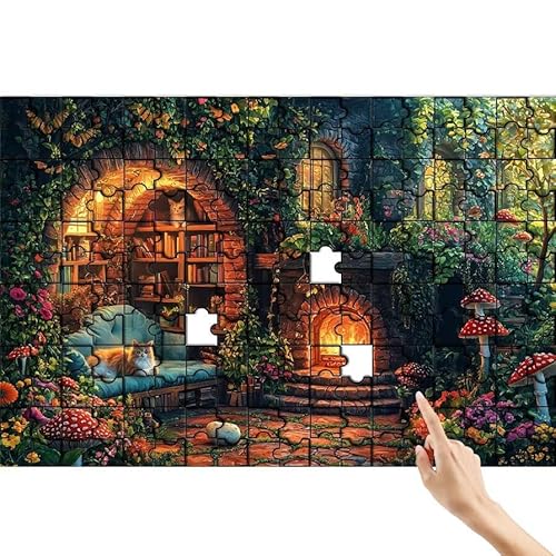 Katze Puzzle 500 Teile Erwachsene, Pilz Klassische Puzzles Bastelset Erwachsene, Buntes und Lustiges Lernspiele Set, Herausforderung Spielzeug mit Box für Home Wall Decor, Geschenke für Männer M-5 von Feionnug