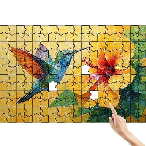 Kolibri Puzzle 500 Teile Erwachsene, Blume Klassische Puzzles Bastelset Erwachsene, Buntes und Lustiges Lernspiele Set, Herausforderung Spielzeug mit Box für Home Wall Decor, Geschenke für Männer W-8 von Feionnug