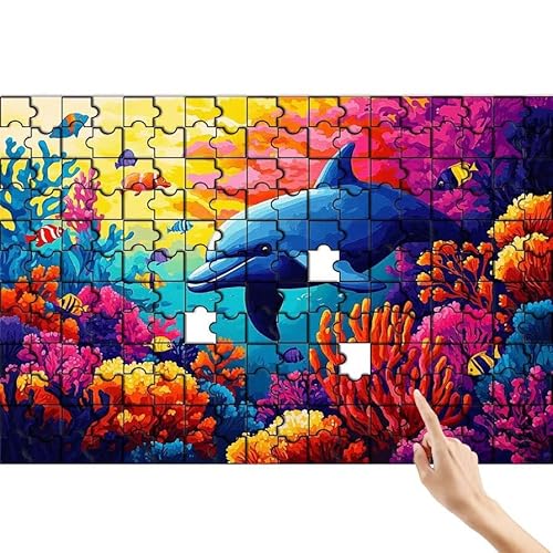 Koralle Puzzle 1000 Teile Erwachsene, Delphin Klassische Puzzles Bastelset Erwachsene, Buntes und Lustiges Lernspiele, Herausforderung Spielzeug mit Box für Home Wall Decor Geschenke für Männer O-4 von Feionnug