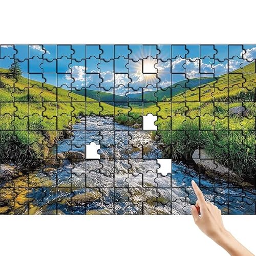 Landschaft Puzzle 140 Teile Erwachsene, Wiese Klassische Puzzles Bastelset Erwachsene, Buntes und Lustiges Lernspiele, Herausforderung Spielzeug mit Box für Home Wall Decor Geschenke für Männer Q-6 von Feionnug