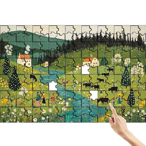 Landschaft Puzzle 300 Teile Erwachsene, Bauernhof Klassische Puzzles Bastelset Erwachsene, Buntes Lustiges Lernspiele, Herausforderung Spielzeug mit Box für Home Wall Decor Geschenke für Männer X-0 von Feionnug