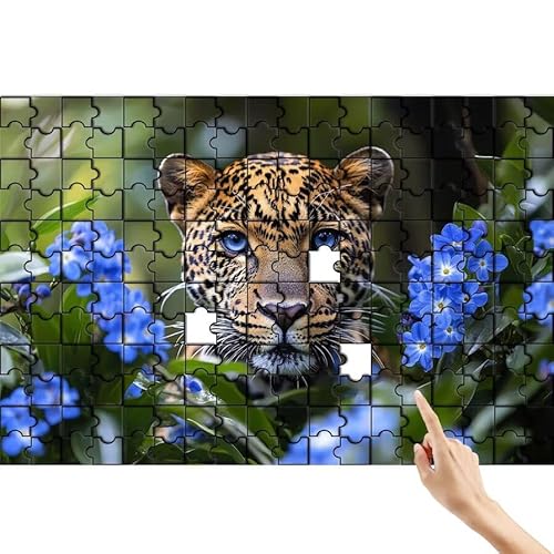 Leopard Puzzle 1500 Teile Erwachsene, Blume Klassische Puzzles Bastelset Erwachsene, Buntes und Lustiges Lernspiele Set, Herausforderung Spielzeug mit Box für Home Wall Decor, Geschenke für Männer T-3 von Feionnug