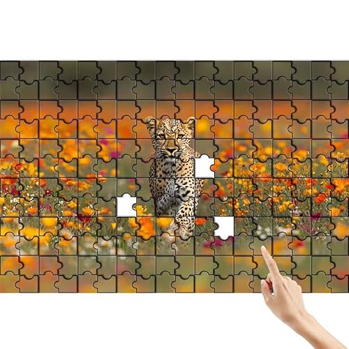 Leopard Puzzle 500 Teile Erwachsene, Landschaft Klassische Puzzles Bastelset Erwachsene, Buntes und Lustiges Lernspiele, Herausforderung Spielzeug mit Box für Home Wall Decor Geschenke für Männer N-8 von Feionnug