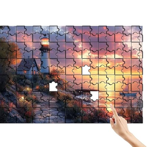 Leuchtturm Puzzle 36 Teile Erwachsene, Sonnenuntergang Klassische Puzzles Bastelset Erwachsene, Lustiges Lernspiele Herausforderung Spielzeug mit Box für Home Wall Decor Geschenke für Männer J-4 von Feionnug