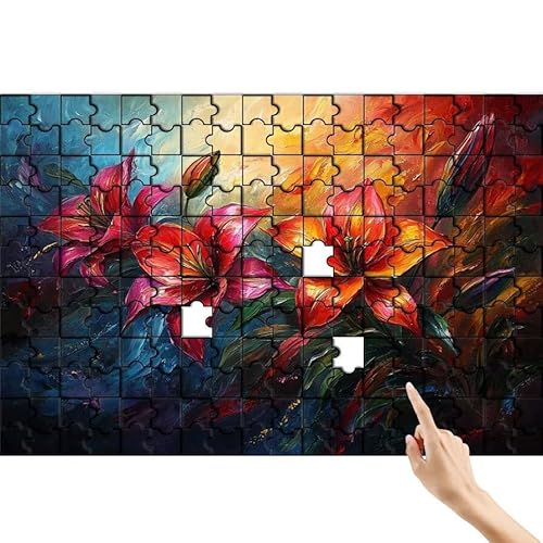 Lilie Puzzle 1500 Teile Erwachsene, Blume Klassische Puzzles Bastelset Erwachsene, Buntes und Lustiges Lernspiele Set, Herausforderung Spielzeug mit Box für Home Wall Decor, Geschenke für Männer W-0 von Feionnug