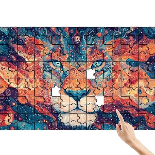 Löwe Puzzle 300 Teile Erwachsene, Abstrakt Klassische Puzzles Bastelset Erwachsene, Buntes und Lustiges Lernspiele Set, Herausforderung Spielzeug mit Box für Home Wall Decor, Geschenke für Männer G-3 von Feionnug