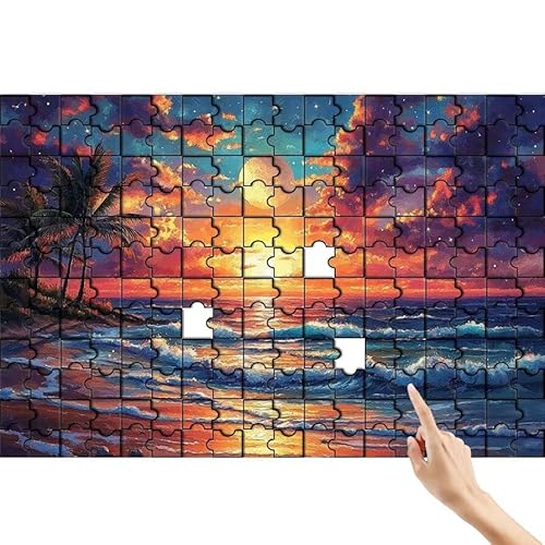 Meer Puzzle 1000 Teile Erwachsene, Sonnenuntergang Klassische Puzzles Bastelset Erwachsene, Buntes Lustiges Lernspiele, Herausforderung Spielzeug mit Box für Home Wall Decor Geschenke für Männer L-2 von Feionnug