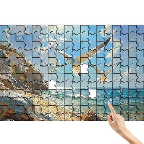 Meer Puzzle 140 Teile Erwachsene, Friedenstaube Klassische Puzzles Bastelset Erwachsene, Buntes und Lustiges Lernspiele, Herausforderung Spielzeug mit Box für Home Wall Decor Geschenke für Männer J-5 von Feionnug