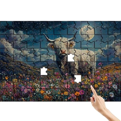 Mond Puzzle 1000 Teile Erwachsene, Ochse Klassische Puzzles Bastelset Erwachsene, Buntes und Lustiges Lernspiele Set, Herausforderung Spielzeug mit Box für Home Wall Decor, Geschenke für Männer Z-1 von Feionnug