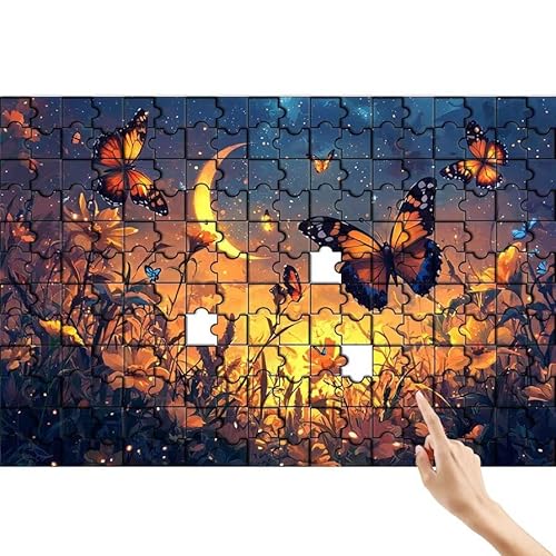 Mond Puzzle 1000 Teile Erwachsene, Schmetterling Klassische Puzzles Bastelset Erwachsene, Buntes und Lustiges Lernspiele, Herausforderung Spielzeug mit Box für Home Wall Decor Geschenke für Männer N-6 von Feionnug