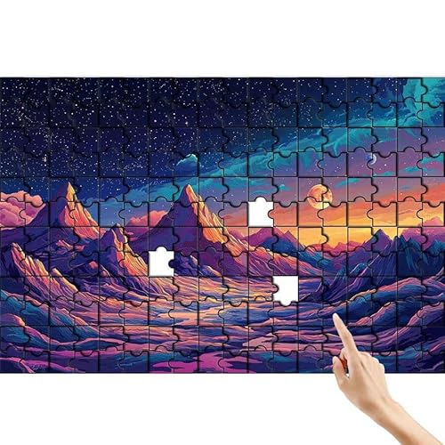 Mond Puzzle 140 Teile Erwachsene, Berg Klassische Puzzles Bastelset Erwachsene, Buntes und Lustiges Lernspiele Set, Herausforderung Spielzeug mit Box für Home Wall Decor, Geschenke für Männer J-3 von Feionnug