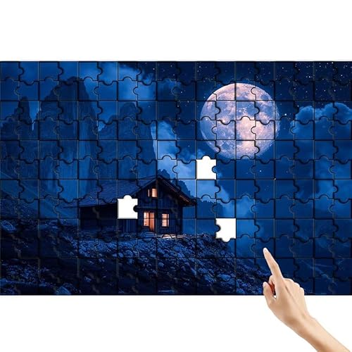 Mond Puzzle 140 Teile Erwachsene, Berg Klassische Puzzles Bastelset Erwachsene, Buntes und Lustiges Lernspiele Set, Herausforderung Spielzeug mit Box für Home Wall Decor, Geschenke für Männer Q-6 von Feionnug