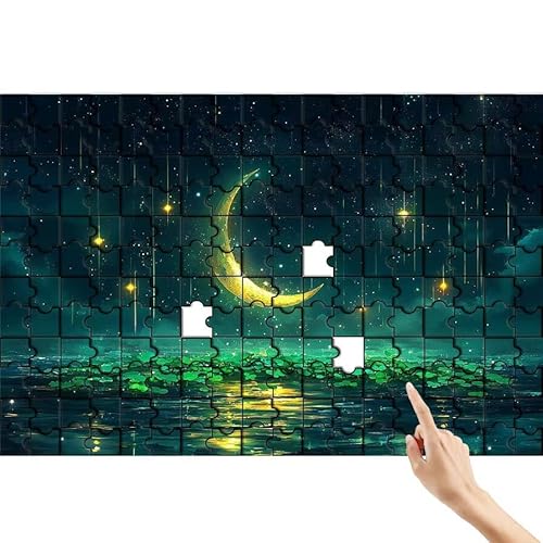 Mond Puzzle 90 Teile Erwachsene, Anlage Klassische Puzzles Bastelset Erwachsene, Buntes und Lustiges Lernspiele Set, Herausforderung Spielzeug mit Box für Home Wall Decor, Geschenke für Männer D-1 von Feionnug