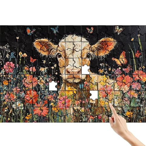 Ochse Puzzle 1000 Teile Erwachsene, Tier Klassische Puzzles Bastelset Erwachsene, Buntes und Lustiges Lernspiele Set, Herausforderung Spielzeug mit Box für Home Wall Decor, Geschenke für Männer J-6 von Feionnug