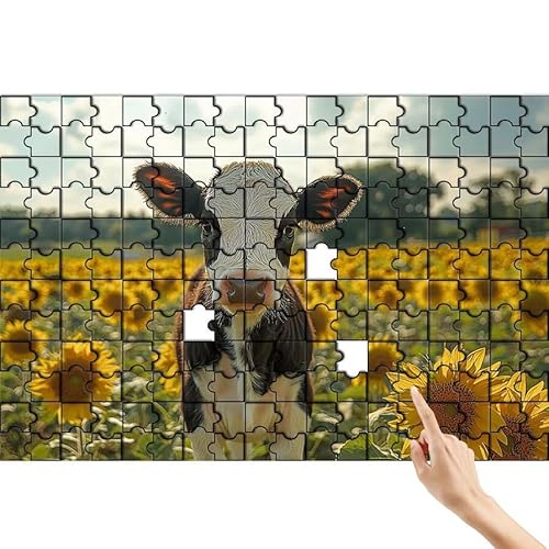 Ochse Puzzle 90 Teile Erwachsene, Sonnenblume Klassische Puzzles Bastelset Erwachsene, Buntes und Lustiges Lernspiele, Herausforderung Spielzeug mit Box für Home Wall Decor Geschenke für Männer Y-4 Ochse Puzzle 90 Teile Erwachsene, Sonnenblume Klassische Puzzles Bastelset Erwachsene, Buntes und Lustiges Lernspiele, Herausforderung Spielzeug mit Box für Home Wall Decor Geschenke für Männer Y-4 von Feionnug