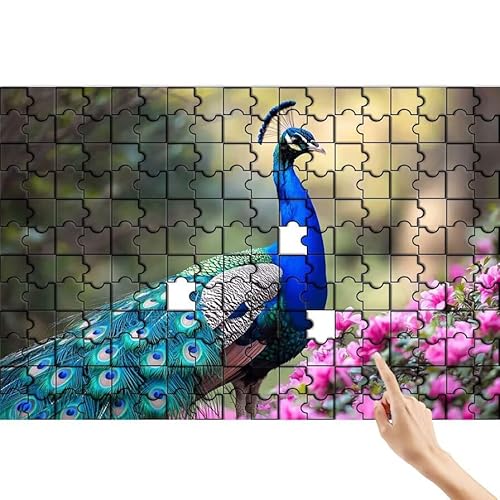 Pfau Puzzle 1500 Teile Erwachsene, Tier Klassische Puzzles Bastelset Erwachsene, Buntes und Lustiges Lernspiele Set, Herausforderung Spielzeug mit Box für Home Wall Decor, Geschenke für Männer C-1 von Feionnug