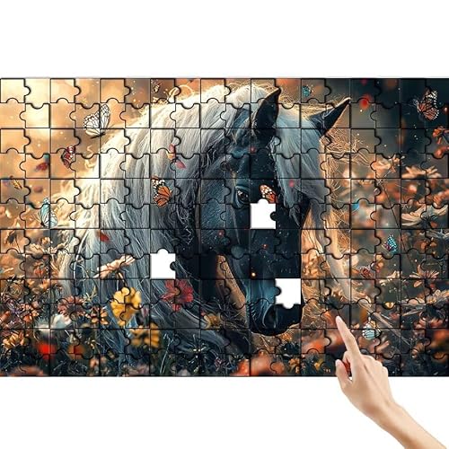 Pferd Puzzle 1000 Teile Erwachsene, Tier Klassische Puzzles Bastelset Erwachsene, Buntes und Lustiges Lernspiele Set, Herausforderung Spielzeug mit Box für Home Wall Decor, Geschenke für Männer M-9 von Feionnug