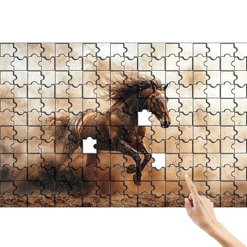 Pferd Puzzle 500 Teile Erwachsene, Retro Klassische Puzzles Bastelset Erwachsene, Buntes und Lustiges Lernspiele Set, Herausforderung Spielzeug mit Box für Home Wall Decor, Geschenke für Männer F-0 von Feionnug
