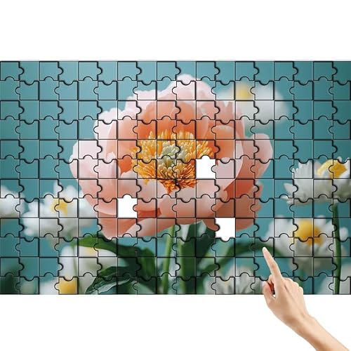Pfingstrose Puzzle 1000 Teile Erwachsene, Gänseblümchen Klassische Puzzles Bastelset Erwachsene, Lustiges Lernspiele Herausforderung Spielzeug mit Box für Home Wall Decor Geschenke für Männer I-2 von Feionnug