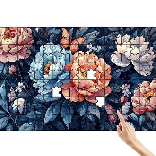 Pfingstrose Puzzle 1500 Teile Erwachsene, Schmetterling Klassische Puzzles Bastelset Erwachsene, Lustiges Lernspiele Herausforderung Spielzeug mit Box für Home Wall Decor Geschenke für Männer U-6 von Feionnug