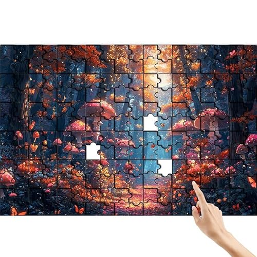 Pilz Puzzle 36 Teile Erwachsene, Wald Klassische Puzzles Bastelset Erwachsene, Buntes und Lustiges Lernspiele Set, Herausforderung Spielzeug mit Box für Home Wall Decor, Geschenke für Männer R-4 von Feionnug