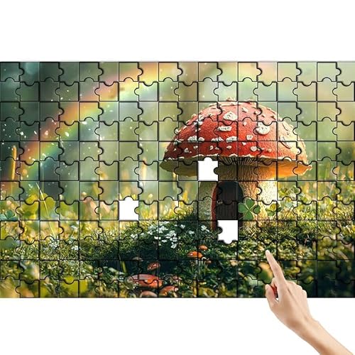 Pilz Puzzle 500 Teile Erwachsene, Regenbogen Klassische Puzzles Bastelset Erwachsene, Buntes und Lustiges Lernspiele Set, Herausforderung Spielzeug mit Box für Home Wall Decor Geschenke für Männer Z-9 von Feionnug