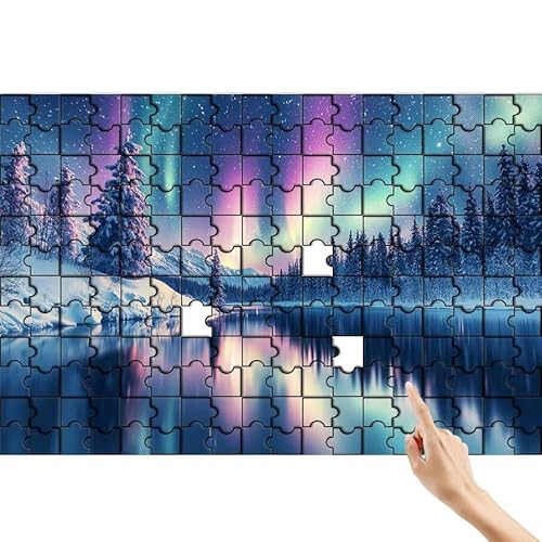 Polarlicht Puzzle 1500 Teile Erwachsene, Baum Klassische Puzzles Bastelset Erwachsene, Buntes und Lustiges Lernspiele, Herausforderung Spielzeug mit Box für Home Wall Decor Geschenke für Männer X-4 von Feionnug