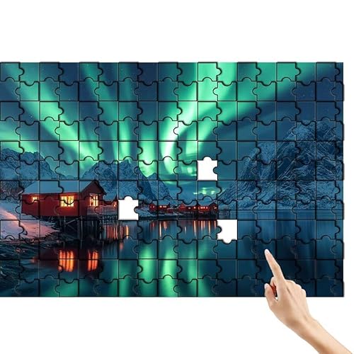 Polarlicht Puzzle 300 Teile Erwachsene, Berg Klassische Puzzles Bastelset Erwachsene, Buntes und Lustiges Lernspiele Set, Herausforderung Spielzeug mit Box für Home Wall Decor Geschenke für Männer Y-1 von Feionnug