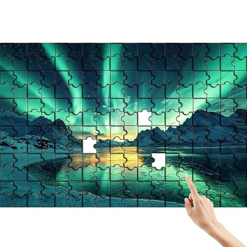 Polarlicht Puzzle 500 Teile Erwachsene, Berg Klassische Puzzles Bastelset Erwachsene, Buntes und Lustiges Lernspiele Set, Herausforderung Spielzeug mit Box für Home Wall Decor Geschenke für Männer B-0 von Feionnug