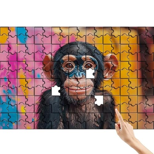 Puzzle 1000 Teile AFFE, Tier Puzzle Erwachsene, Lernspiele für Ganze Familie, Unmögliche Herausfordern Spielzeug Set, Bunter Spaß Set mit Box für Room Wall Decor Kreative Geschenke für Frauen B-5 von Feionnug