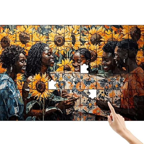 Puzzle 1000 Teile Afrika, Frau Puzzle Erwachsene, Lernspiele für Ganze Familie, Unmögliche Herausfordern Spielzeug, Bunter Spaß Set mit Box für Room Wall Decor Kreative Geschenke für Frauen I-1 von Feionnug