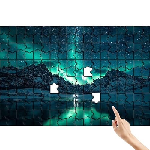 Puzzle 1000 Teile Berg, Polarlicht Puzzle Erwachsene, Lernspiele für Ganze Familie, Unmögliche Herausfordern Spielzeug, Bunter Legespiel Spaß Set mit Box für Room Wall Decor Geschenke für Frauen A-8 von Feionnug