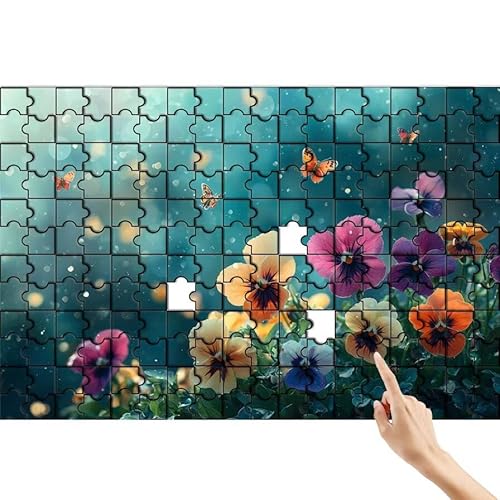 Puzzle 1000 Teile Blume, Schmetterling Puzzle Erwachsene, Lernspiele für Ganze Familie, Unmögliche Herausfordern Spielzeug, Bunter Spaß Set mit Box für Room Wall Decor Geschenke für Frauen B-8 von Feionnug